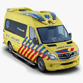 3D模型-Mercedes-Benz Sprinter Dutch Ambulance (Visser Otaris) 3D model